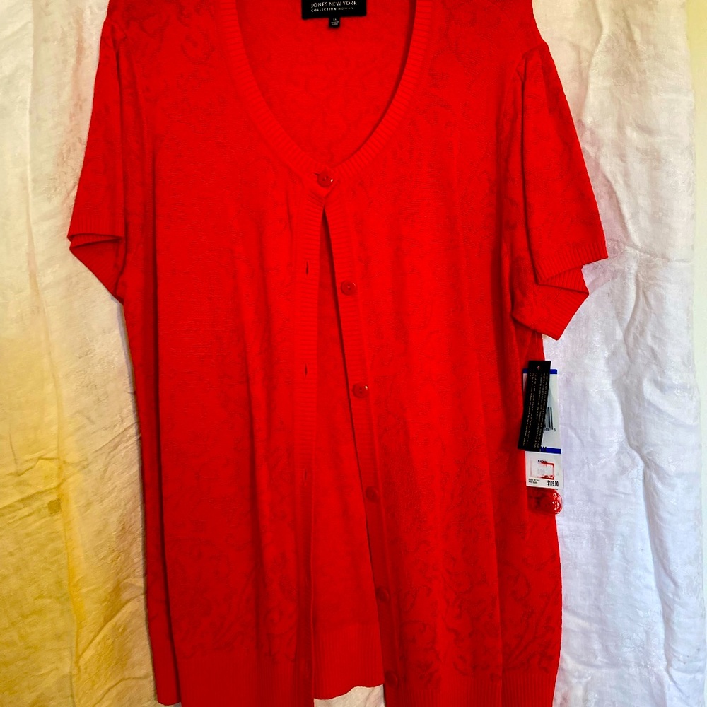 Long Jones New York short sleeve tunic top size XL brand new never worn